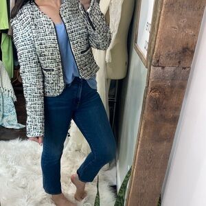 French connection career blazer jacket size 10 tweed